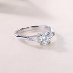 Diamond Wedding Ring Classic Set With Moissanite Silver Ring