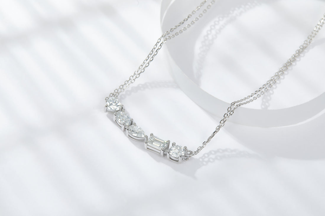 Galaxy Diamond Pendant Set With Moissanite S925 Sterling Silver And Platinum Plating