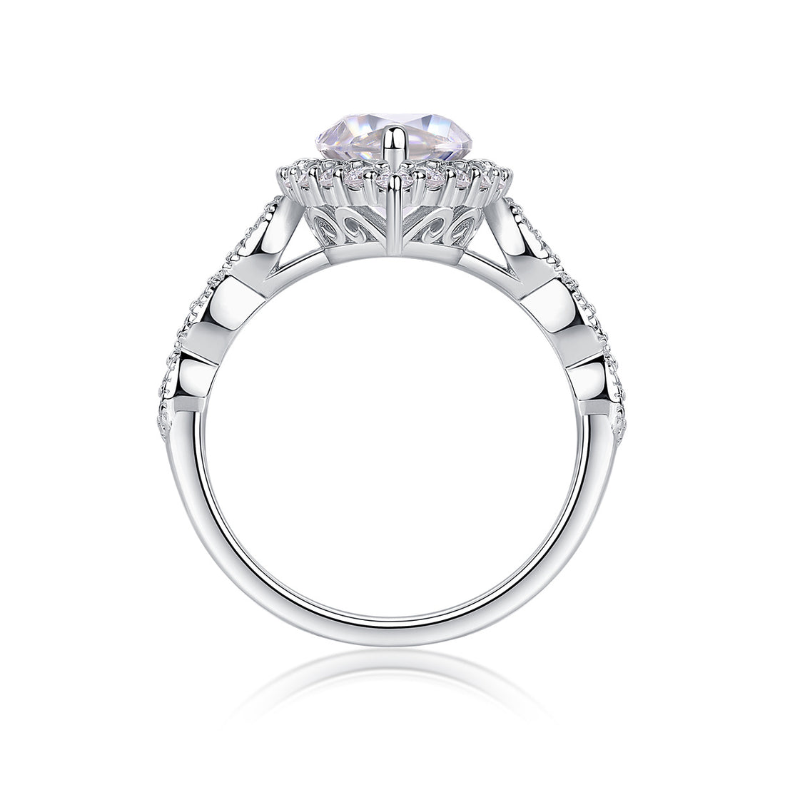 Marquis Moissanite S925 Sterling Silver And Platinum-plated Diamond Ring