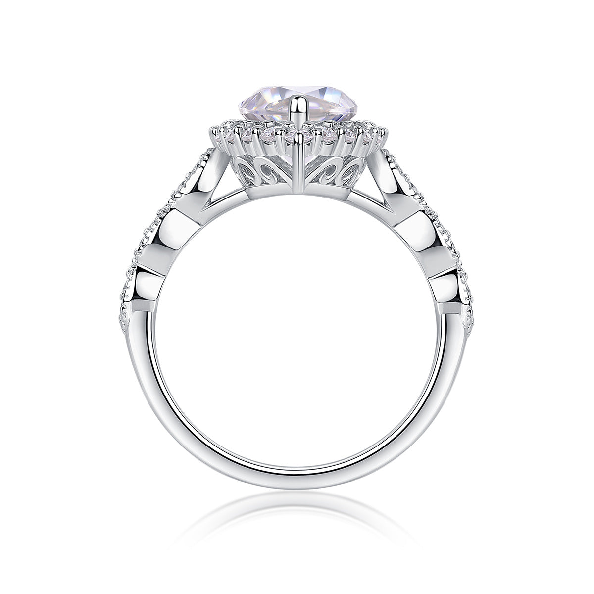 Marquis Moissanite S925 Sterling Silver And Platinum-plated Diamond Ring