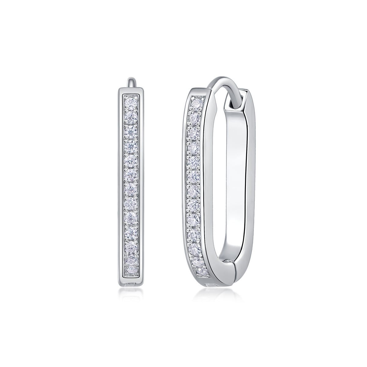 Moissanite S925 Sterling Silver And Platinum-plated Stud Earrings