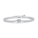 Princess Cut VVS Moissanite Diamond Silver Bracelet