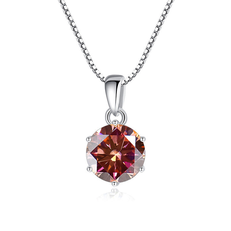 925 Silver Round Moissanite pendant