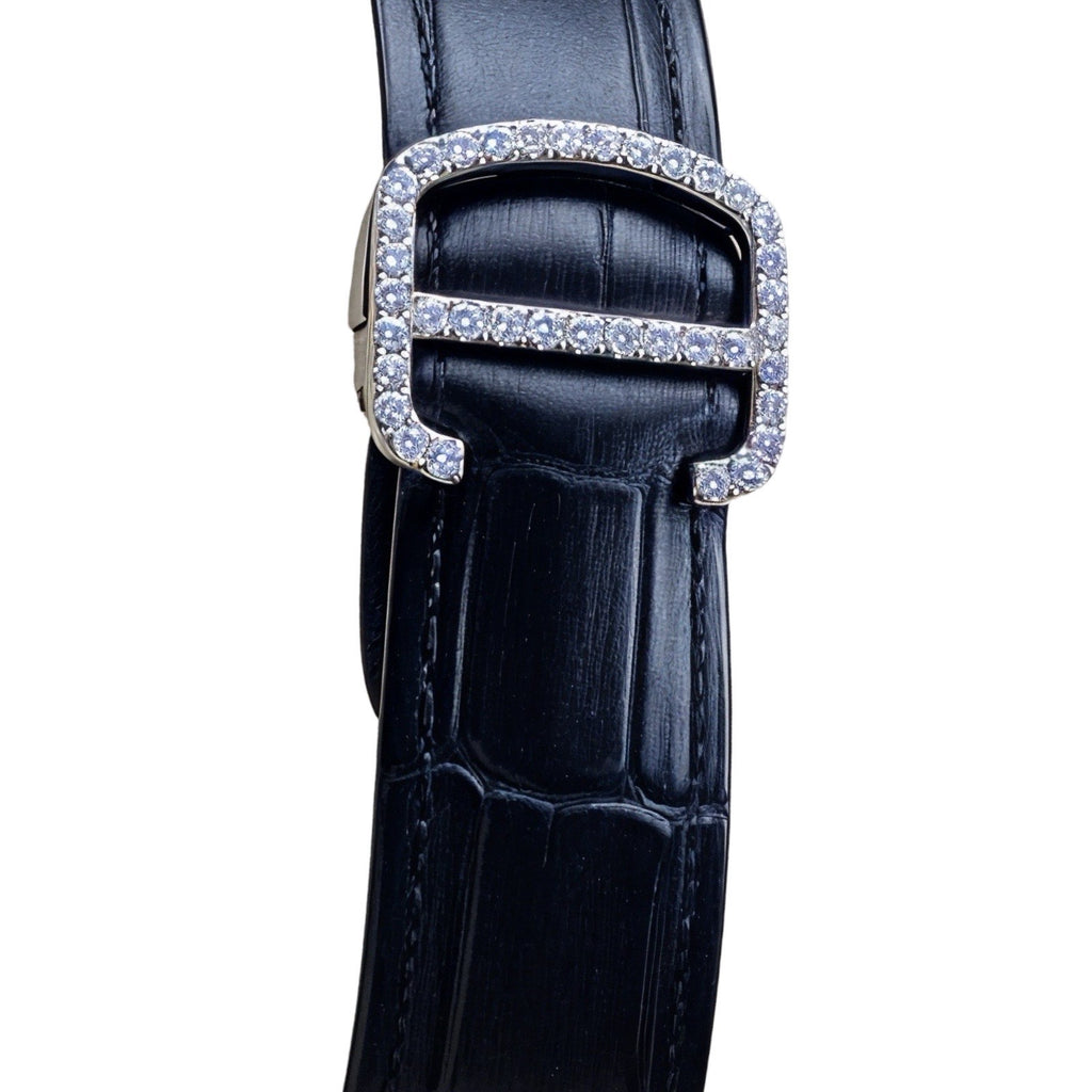 Skeleton Leather Strap Moissanite Watch