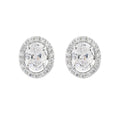 2 Carat Halo Oval Cut Stud Earrings