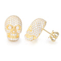S925 Silver Skull Moissanite Stud Earrings