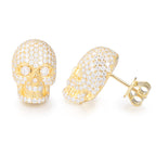 S925 Silver Skull Moissanite Stud Earrings
