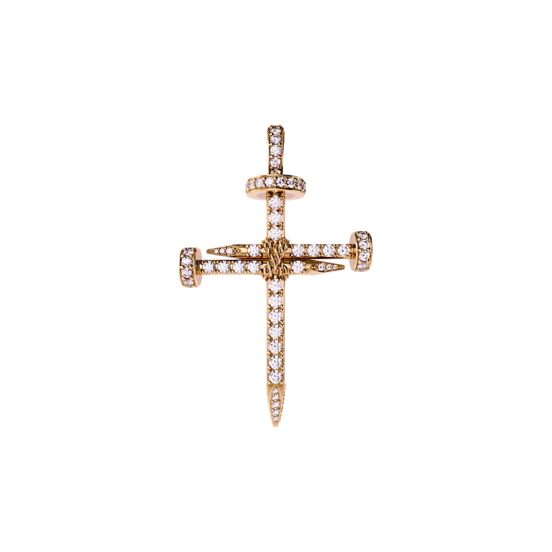 Nail Cross Diamond Pendant 10K Gold