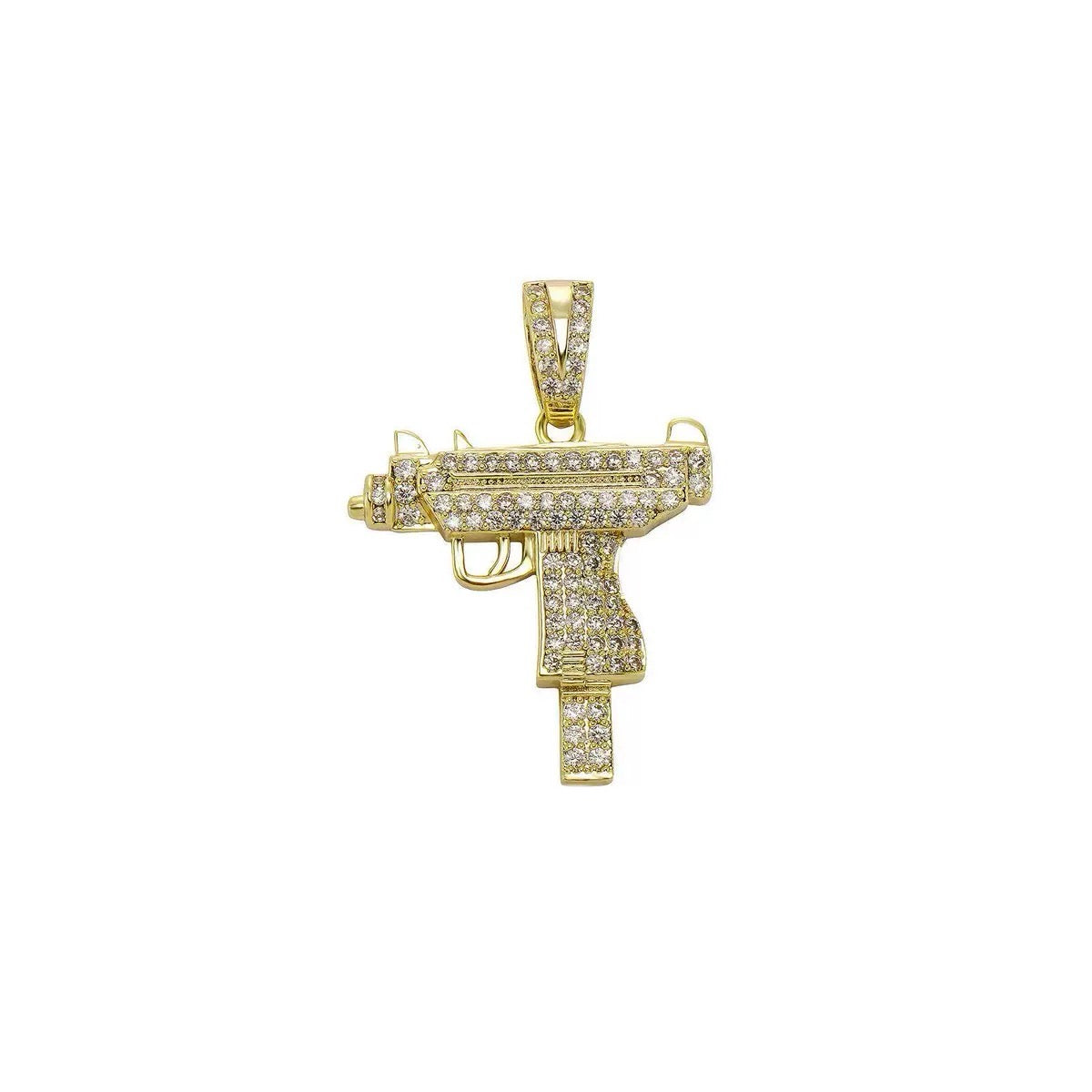 Uzi Gun Diamond Pendant