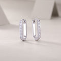 Moissanite S925 Sterling Silver And Platinum-plated Stud Earrings