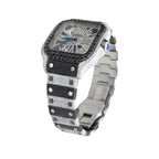 Cartier Skeleton Black and White Moissanite Watch