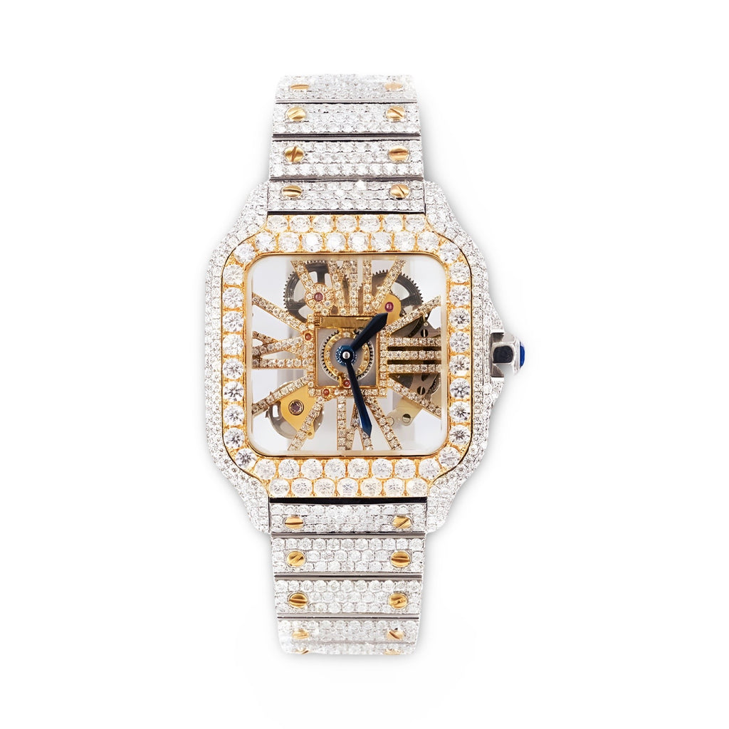 Cartier Skeleton Two Tone Moissanite Watch