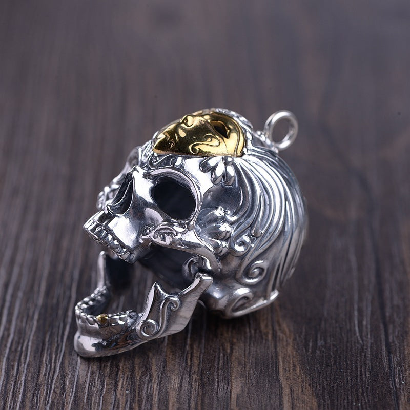 Vintage Craft Skull Silver Pendant