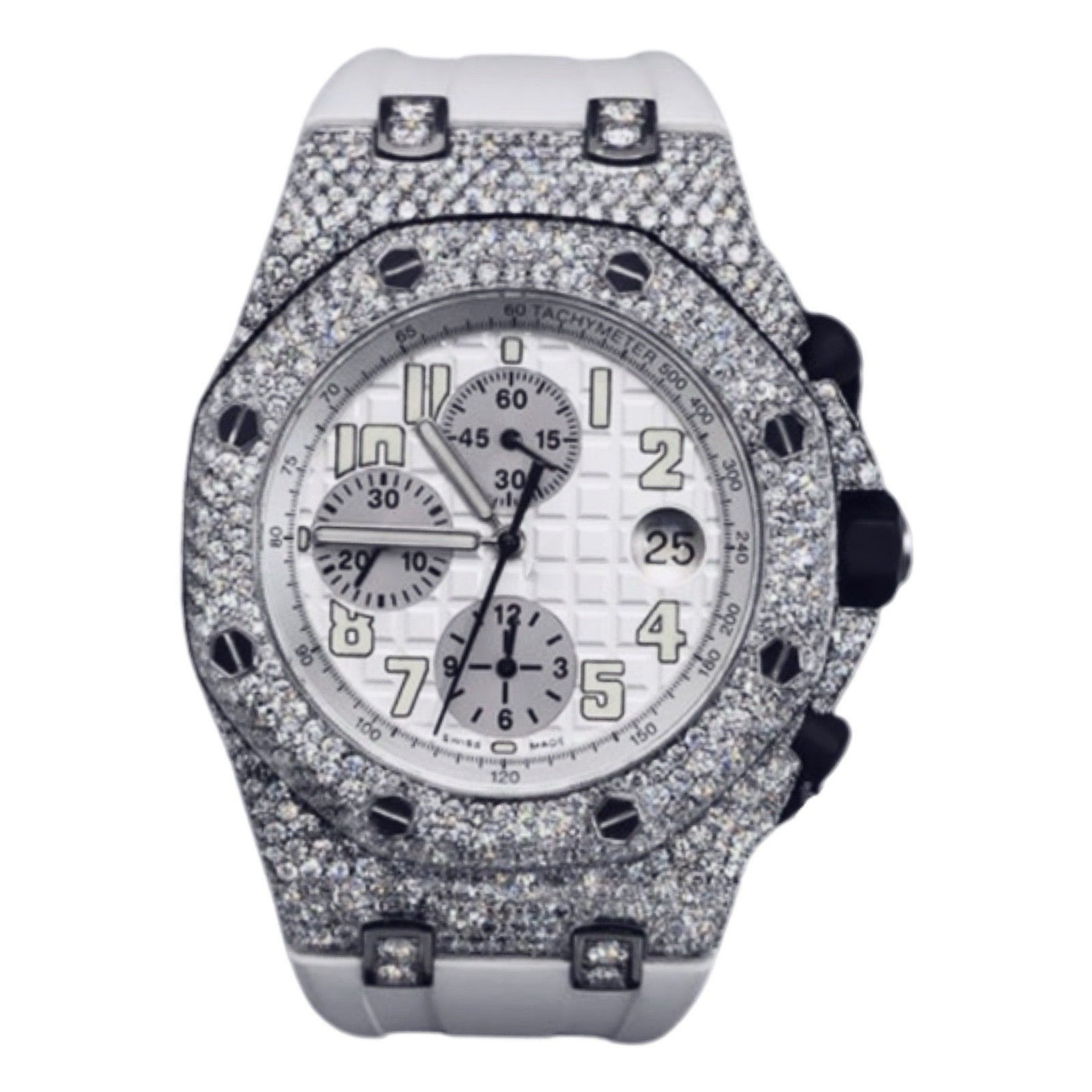 VVS Moissanite Watch White Strap