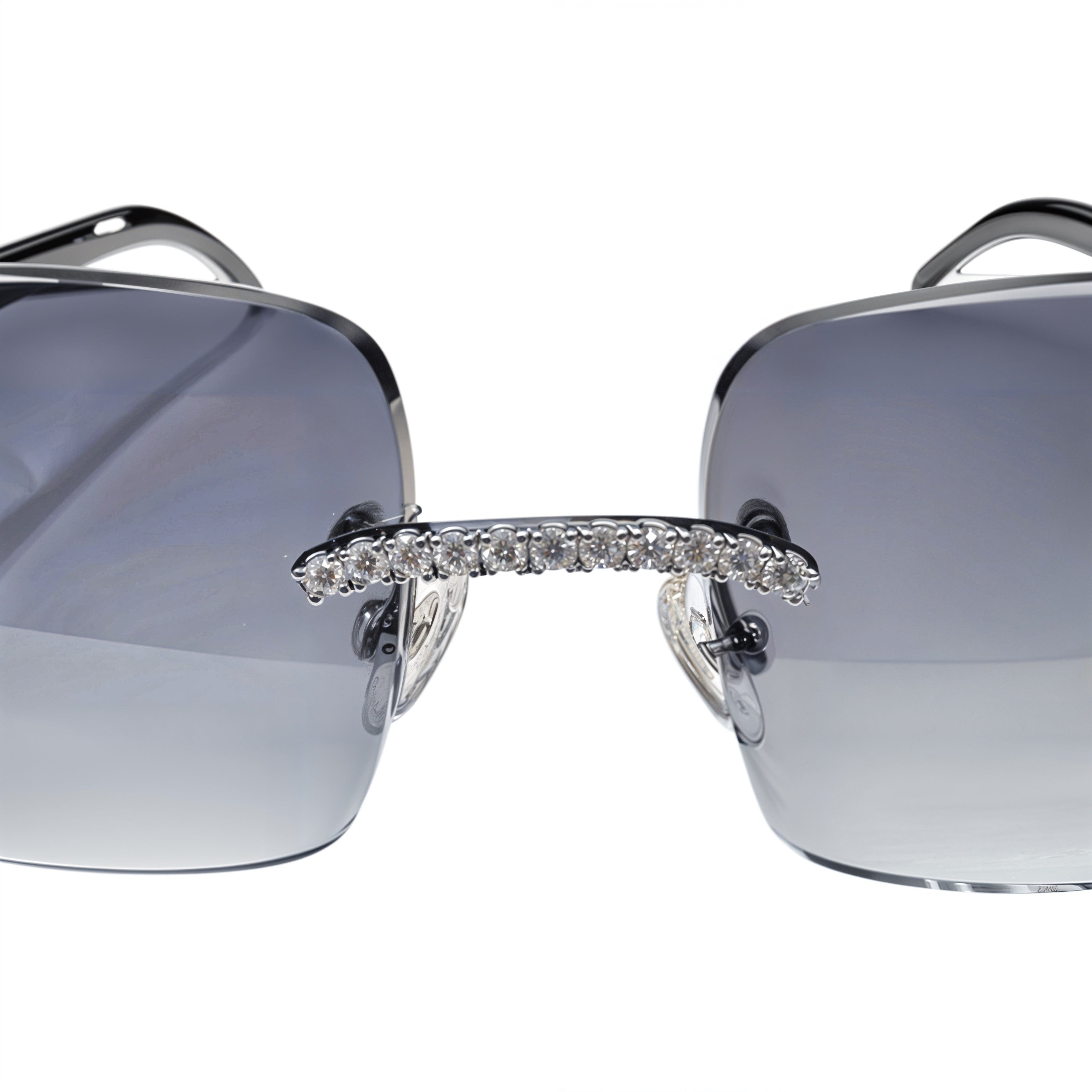 Rimless Black Lenses Moissanite Eyewear