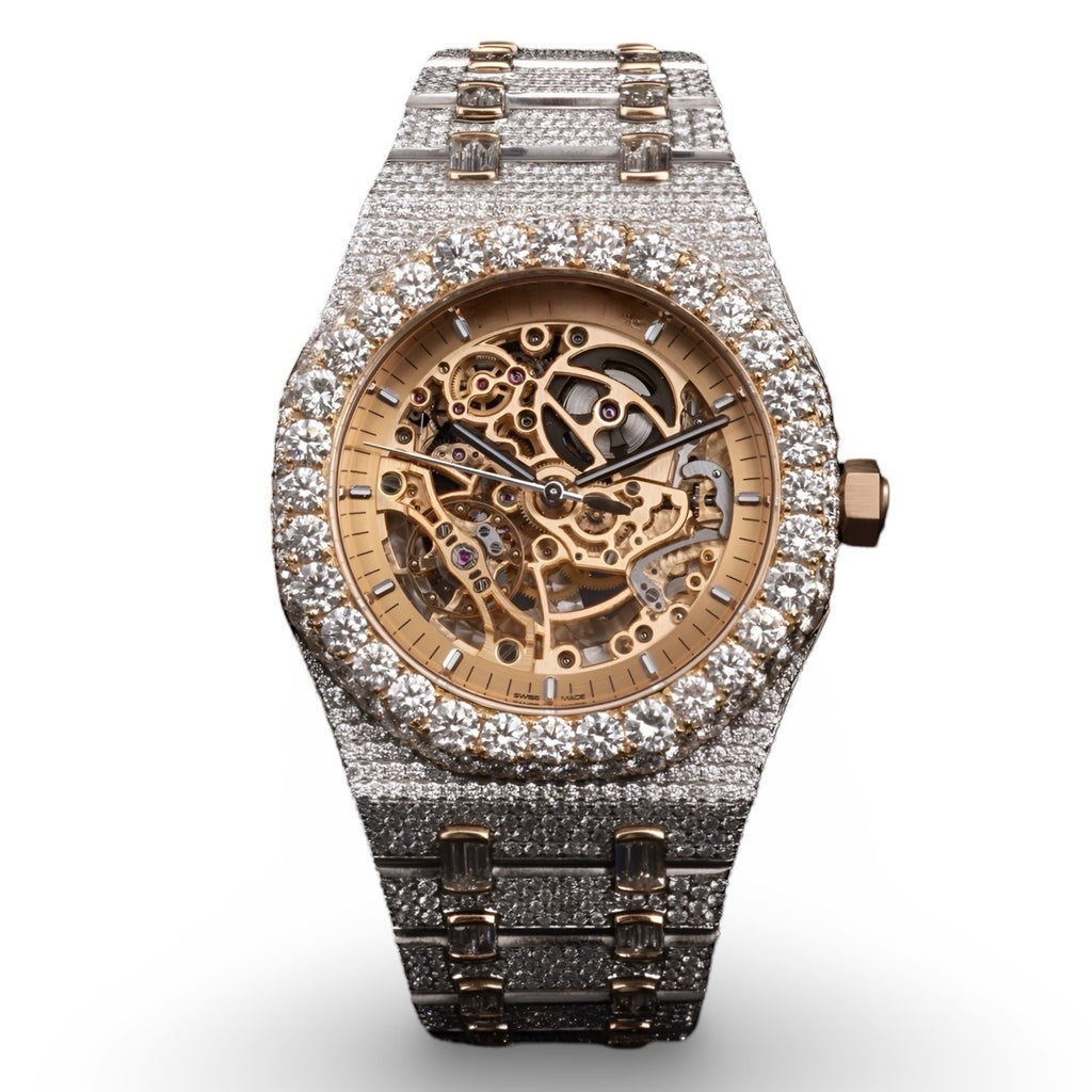 AP Skeleton Two Tone Moissanite Watch