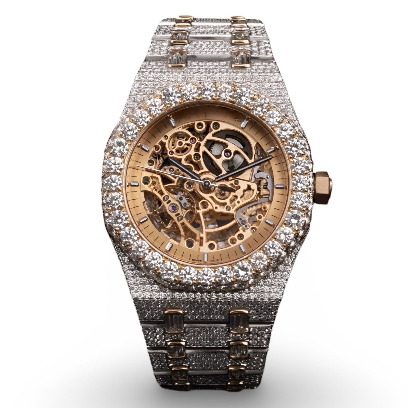 AP Skeleton Two Tone Moissanite Watch