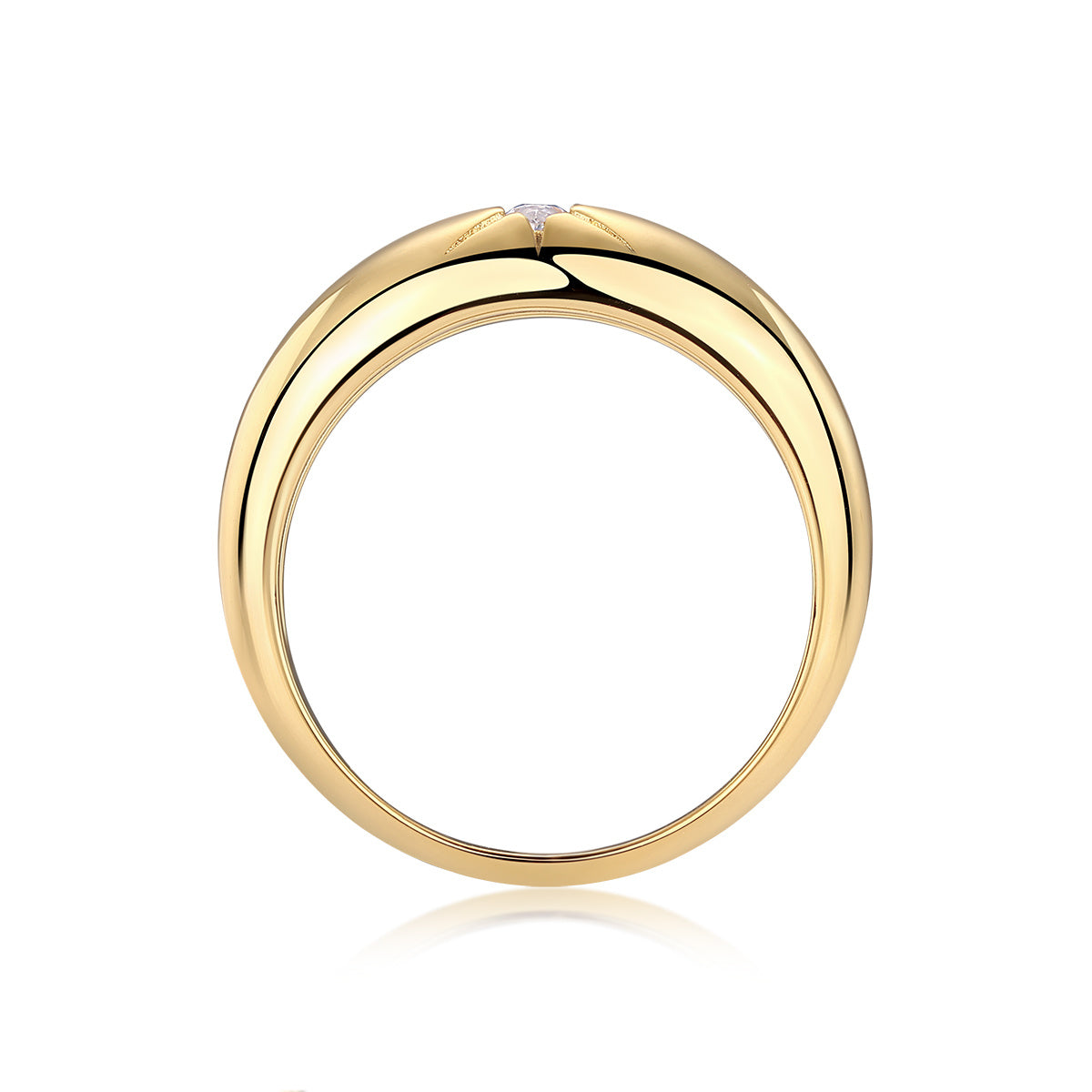 Eight-prong Marquis Cut Diamond Ring Set With Moissanite S925 Sterling Silver And Gold-plated