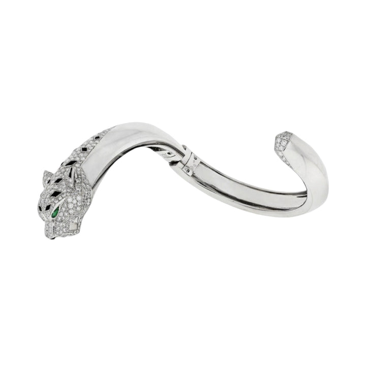 925 Moissanite Panther Bangle For Men