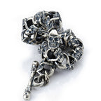 Double-sided Skull Bracelet Sterling Silver S925 Vintage  Silver Bracelet