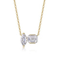 Marquis Radiant Cut VVS Moissanite pendant Set 925 Silver Gold Plated
