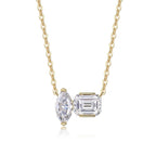 Marquis Radiant Cut VVS Moissanite pendant Set 925 Silver Gold Plated