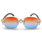 925 Moissanite Cross Rimless Sunglasses