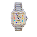 Rainbow Arabic Numeral Moissanite Watch