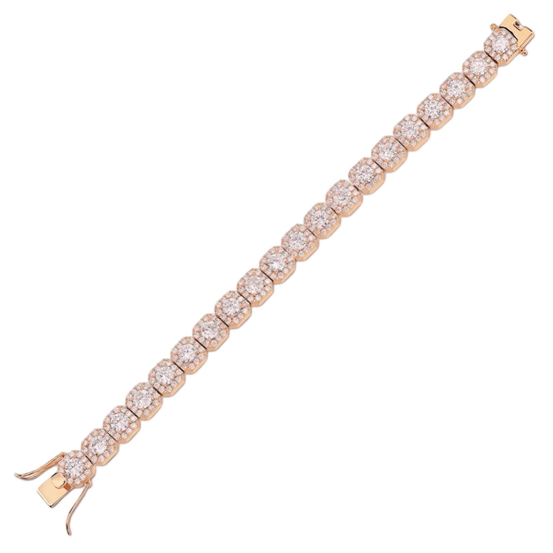 10MM 925 Moissanite Cluster Tennis Bracelet