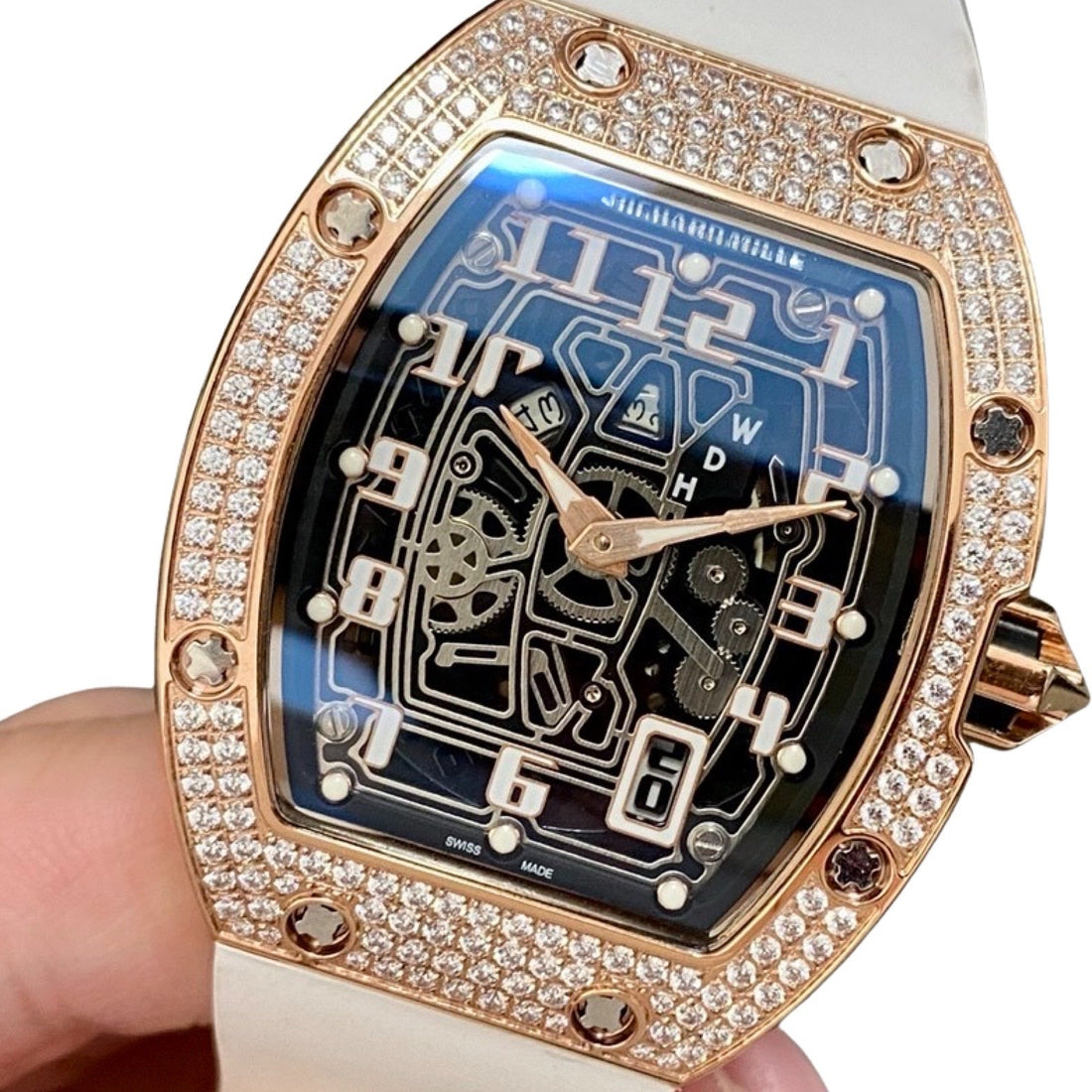 RM Rose Gold Moissanite Diamond Watch