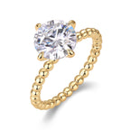 Solitaire Diamond Ring VVS Moissanite S925 Silver Gold Plated