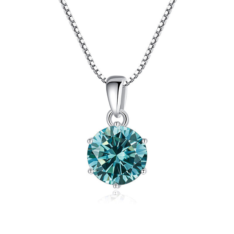 925 Silver Round Moissanite pendant