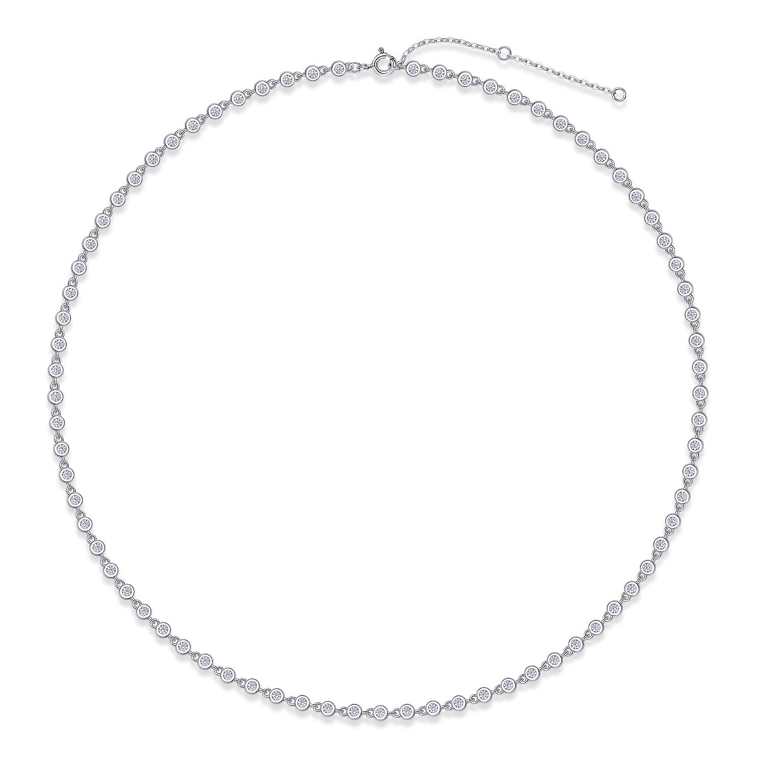 Round Diamond Necklace S925 Silver