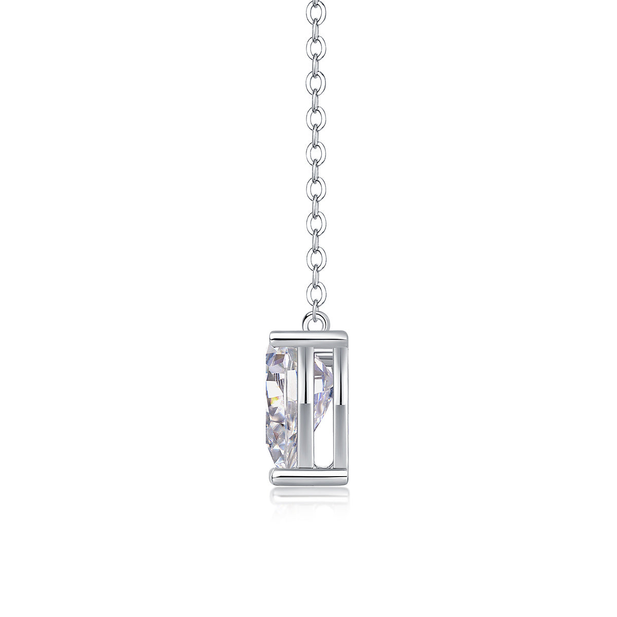 Pearl Cut VVS Moissanite Pendant Set With S925 Sterling Silver Platinum-plated