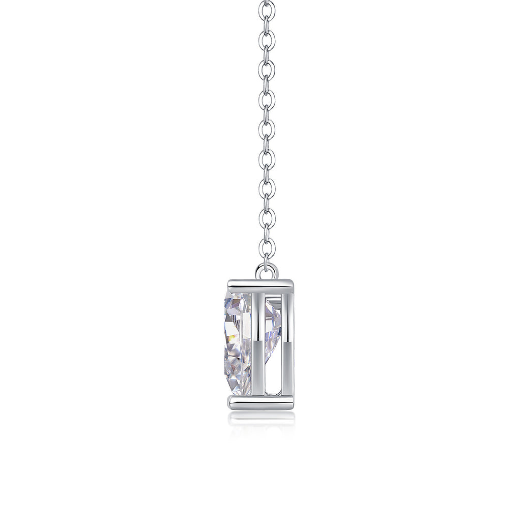 Pearl Cut VVS Moissanite Pendant Set With S925 Sterling Silver Platinum-plated