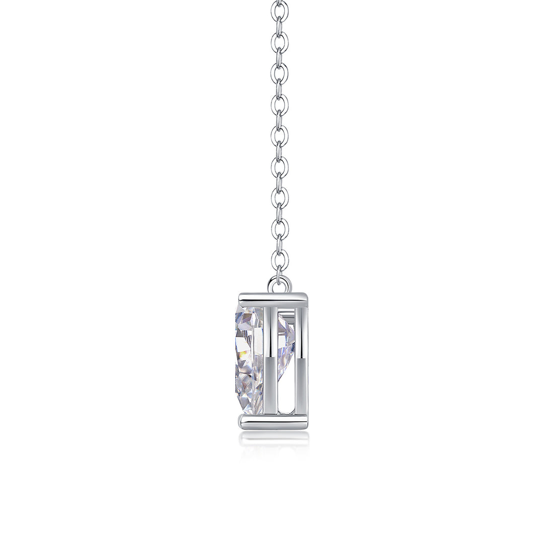 Pearl Cut VVS Moissanite - Fashionable Jewelry Pendant Set With Moissanite S925 Sterling Silver And Platinum-plated Diamond, Moissanite Silver Jewelry