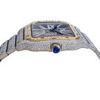 Skeleton Two Tone Yellow Gold Moissanite Watch