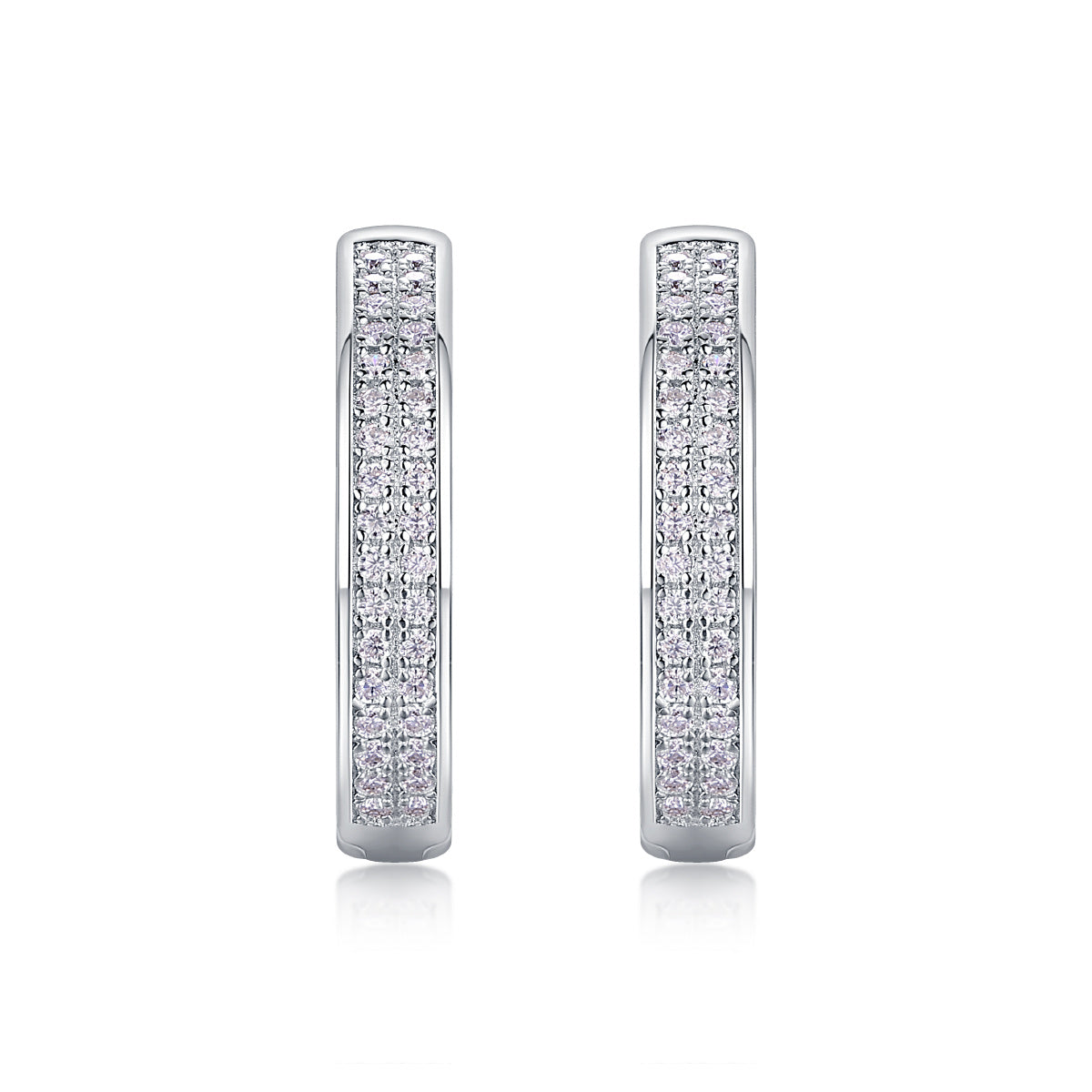 Moissanite S925 Sterling Silver Earrings With Platinum-plated Stud Earrings