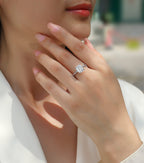 Chasing Light - VVS Emerald Moissanite Ring Set S925 Sterling Silver