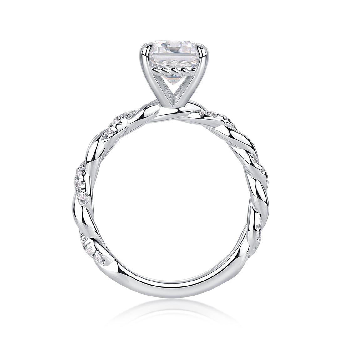Chasing Light - VVS Emerald Moissanite Ring Set S925 Sterling Silver
