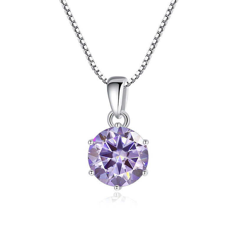 925 Silver Round Moissanite pendant