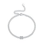 Princess Cut VVS Moissanite Diamond Silver Bracelet