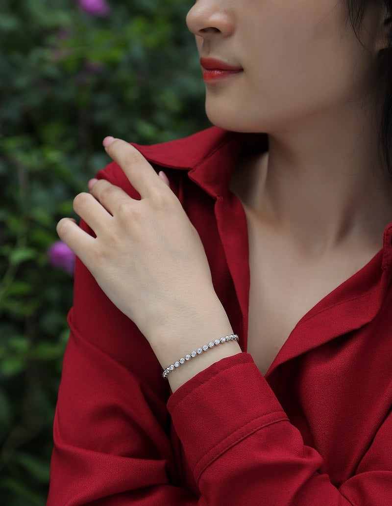 Round Brilliant Diamond Bracelet S925 Silver