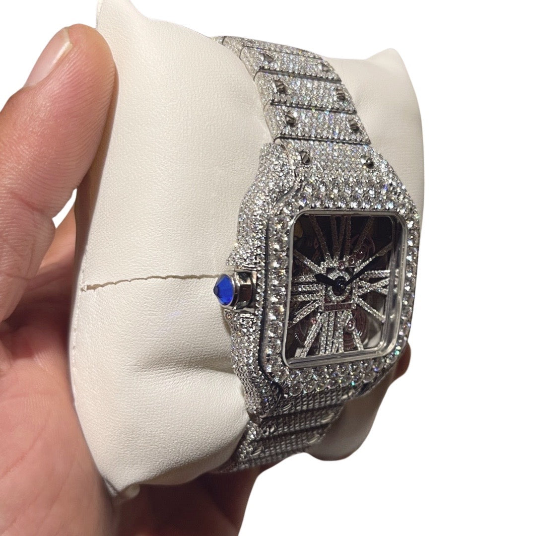 Skeleton Moissanite Diamond Watch