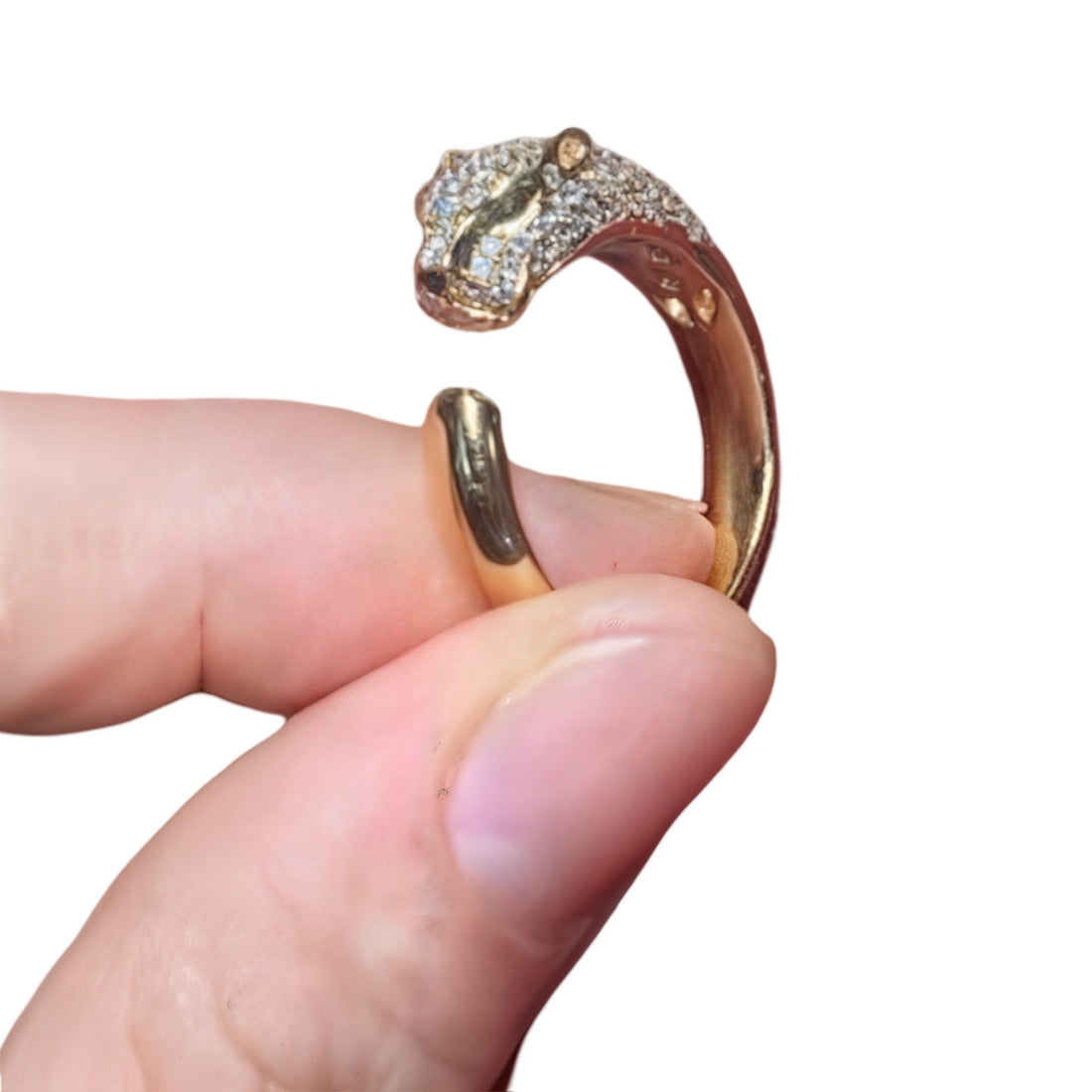 Panther Diamond Ring 10K Gold