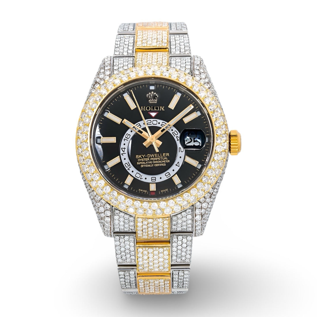 Two Tone Yellow Gold Datejust  Moissanite Watch