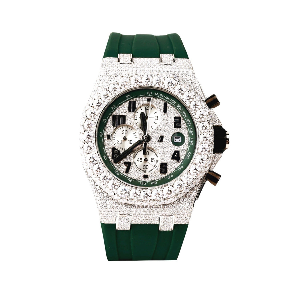 Green Strap Moissanite Watch