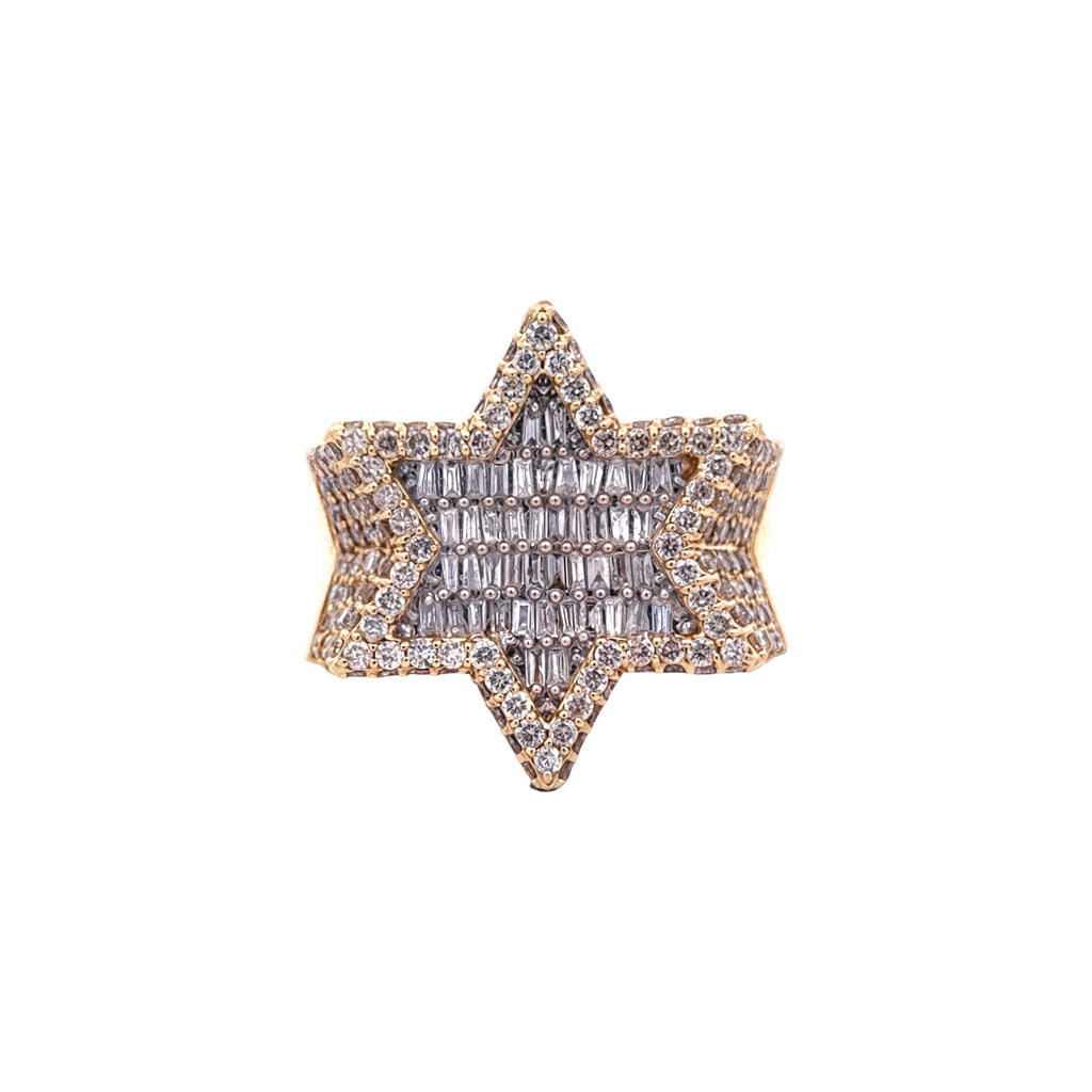 Start Of David Baguette Diamond Ring 10K Gold