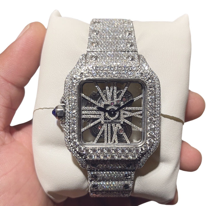 Skeleton Moissanite Diamond Watch