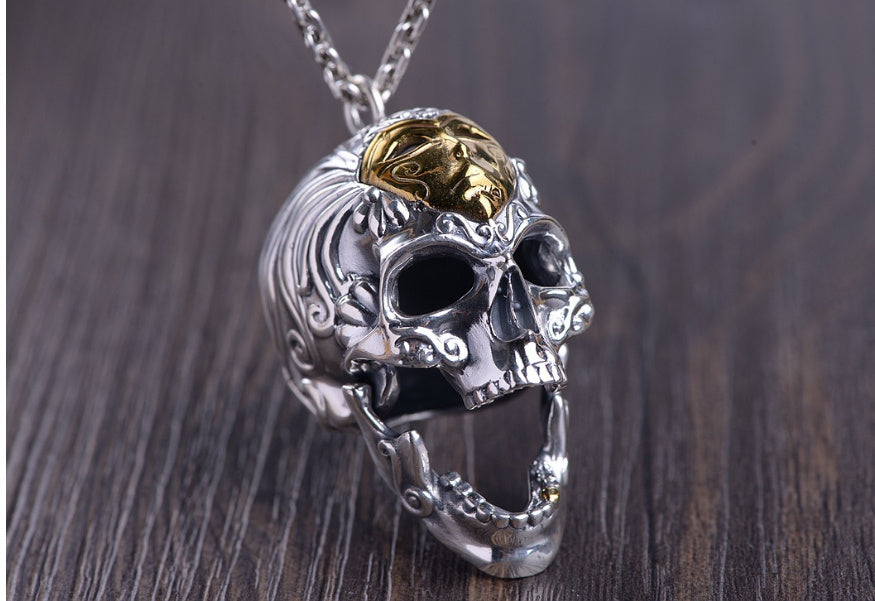 Vintage Craft Skull Silver Pendant